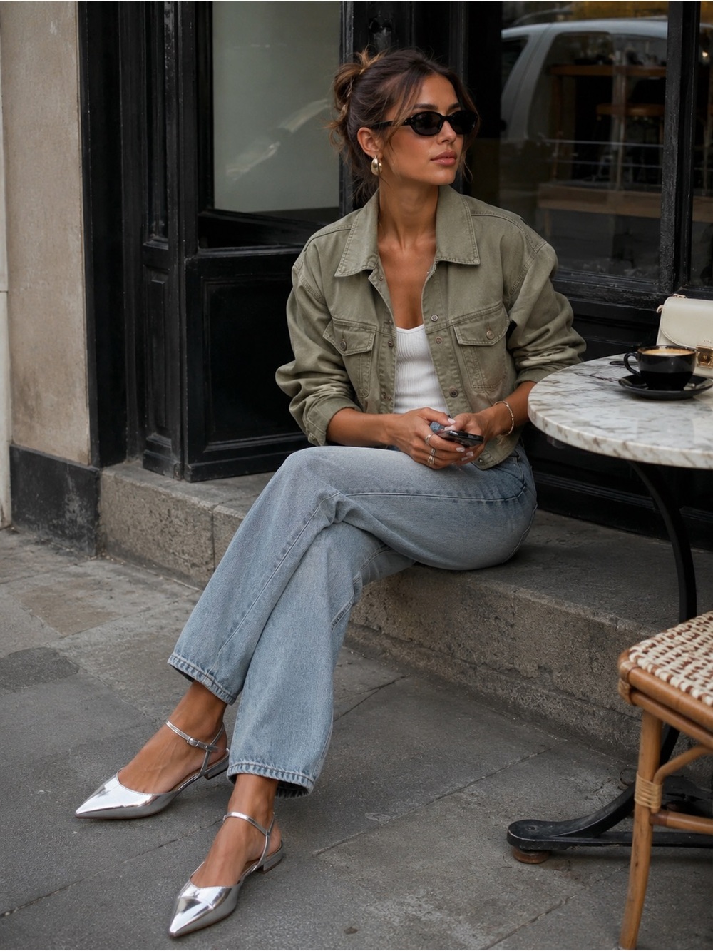 Urban Outfitters D’amelio Siana Silver Sling-backs. Retail $98
